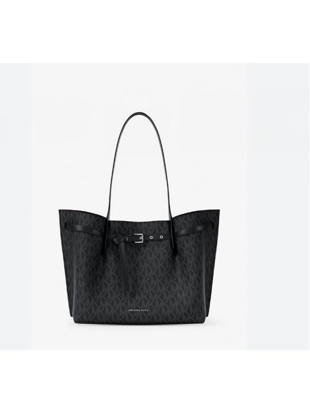 MICHAEL KORS Emilia Signature logo belted women's large tote bag - Black